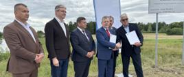 Konferencja Nida 2026 Uczestnicy: Wicewojewoda Świętokrzyski - Michał Skotnicki, Starosta Pińczowski - Zdzisław Leks, Poseł do Parlamentu Europejskiego - Adam Jarubas, Zastępca Prezesa Wód Polskich - Jacek Jarząbek, Dyrektor Regionalnego Zarządu Gospodarki Wodnej w Krakowie - Wojciech Kozak