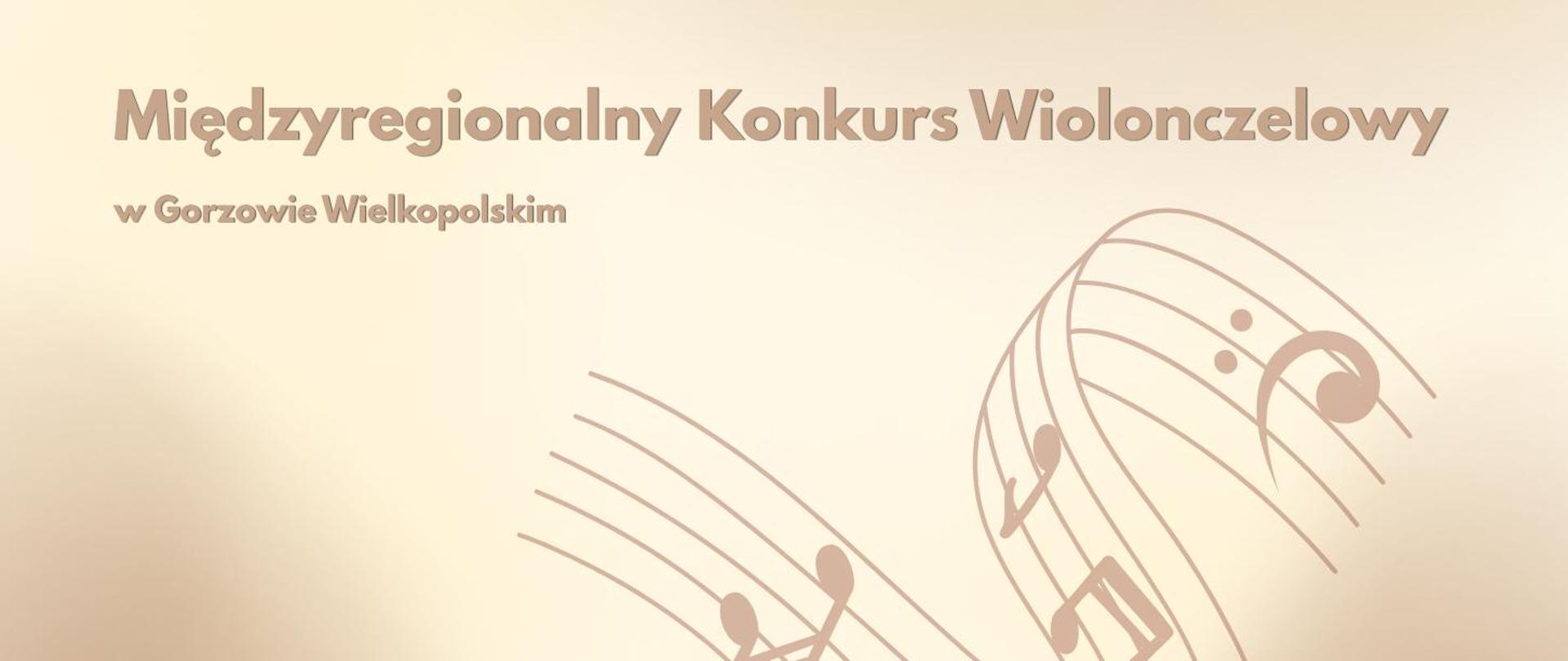 Baner przedstawia na jasnym beżowym tle beżowe napisy oraz fragment wijącej się pięciolinii z zapisem nutowym.