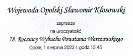 Zaproszenie wojewody opolskiego na uroczystość