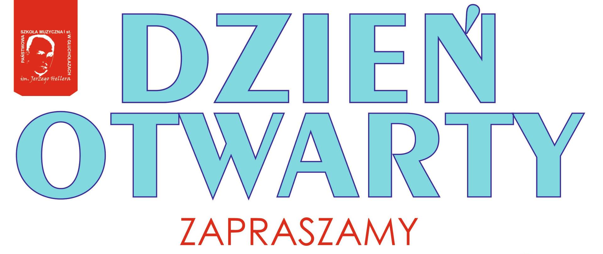 Plakat białe tło od góry pionowo opadające kolorowe kreski w kształcie klawiszy fortepianu z lewej strony dłuższy czerwony pasek którego białe logo szkoły muzycznej według ustalonego znaku centralnie jasnoniebieski duży napis dzień otwarty następnie czcionka czerwona zapraszamy dzieci i młodzieży i rodziców czcionka granatowa 25 maja 2024 godzina 11:00 do 14:00 w programie 11:00 koncert dla wszystkich mam 12:30 zwiedzanie budynku szkoły, Poznania instrumentów i nauczycieli ich niespodzianka grafika wystrzeliwującego z konfetti prezentu Napisz czerwony więcej informacji na www.gov.pl/psmgluchołazy lub sekretariacie szkoły symbol telefonu 77 439 14 78
