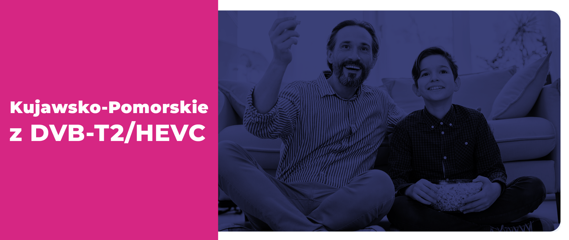 Element graficzny z napisem: kujawsko-pomorskie z DVB-T2/HEVC