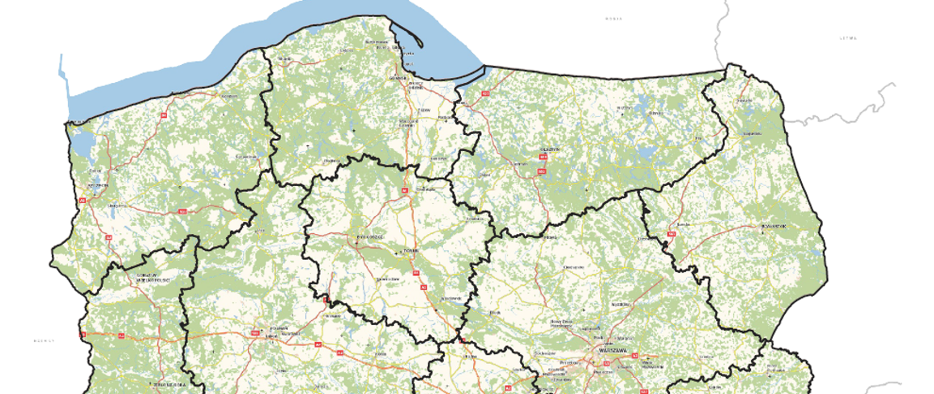 Ilustracja przedstawiają zakres planowanych do opracowania danych wysokościowych w 2023 r. 