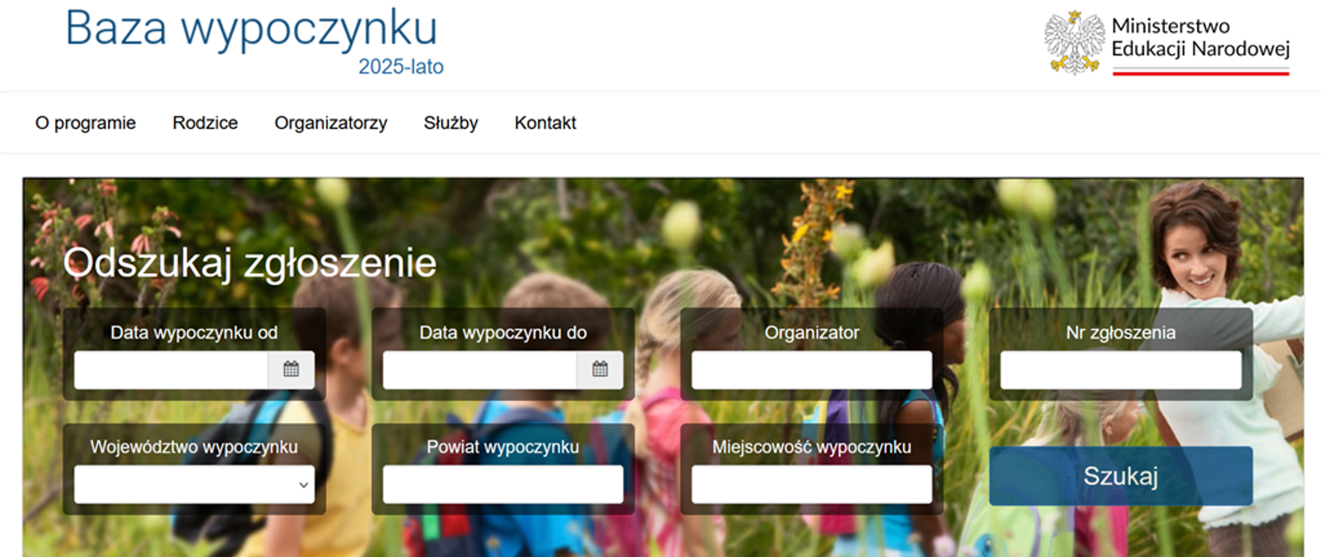 baner informujący o bazie wypoczynku dzieci i młodzieży