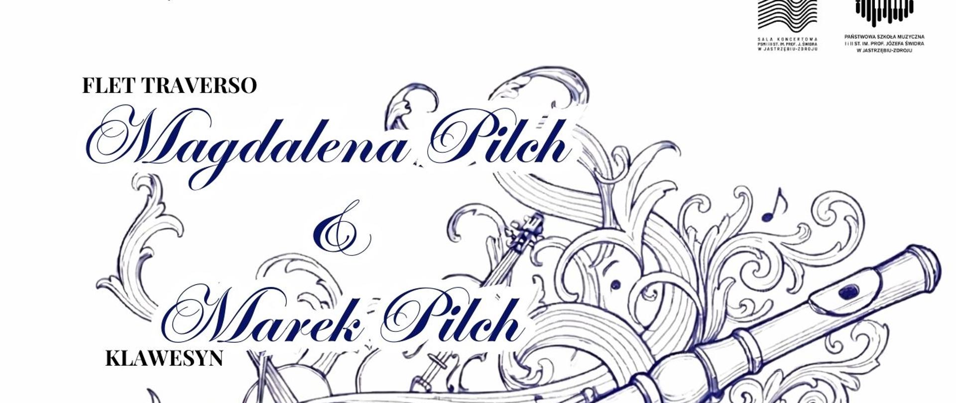 Plakat informacyjny dotyczący wykładu "Flety poprzeczne od średniowiecza do romantyzmu odbywającego się w dniu 23.03.2026 o godz. 16.00 oraz Koncertu "Sentymentalizm w muzyce" odbywającego się w dniu 23.03.2026 o godz.1800.