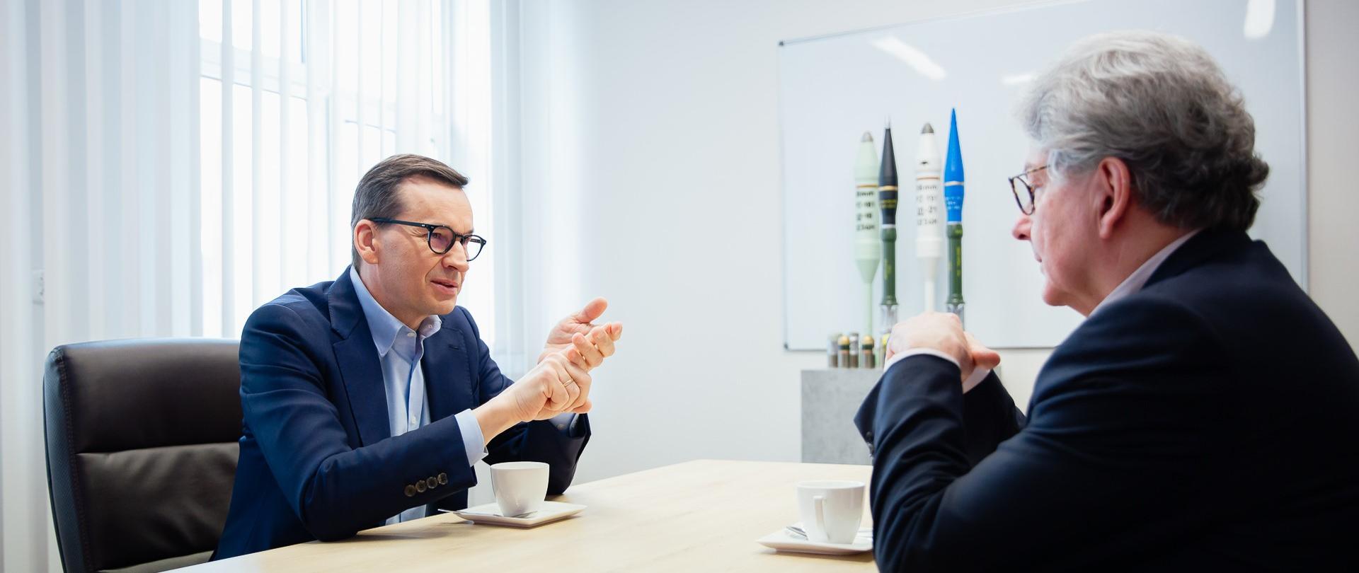 Spotkanie premiera Mateusza Morawieckiego z unijnym komisarzem ds. rynku wewnętrznego Thierrym Bretonem.