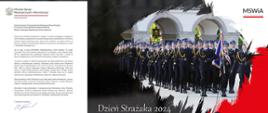 Grafika zawiera życzenia Ministra Spraw Wewnętrznych i Administracji z okazji Dnia Strażaka
