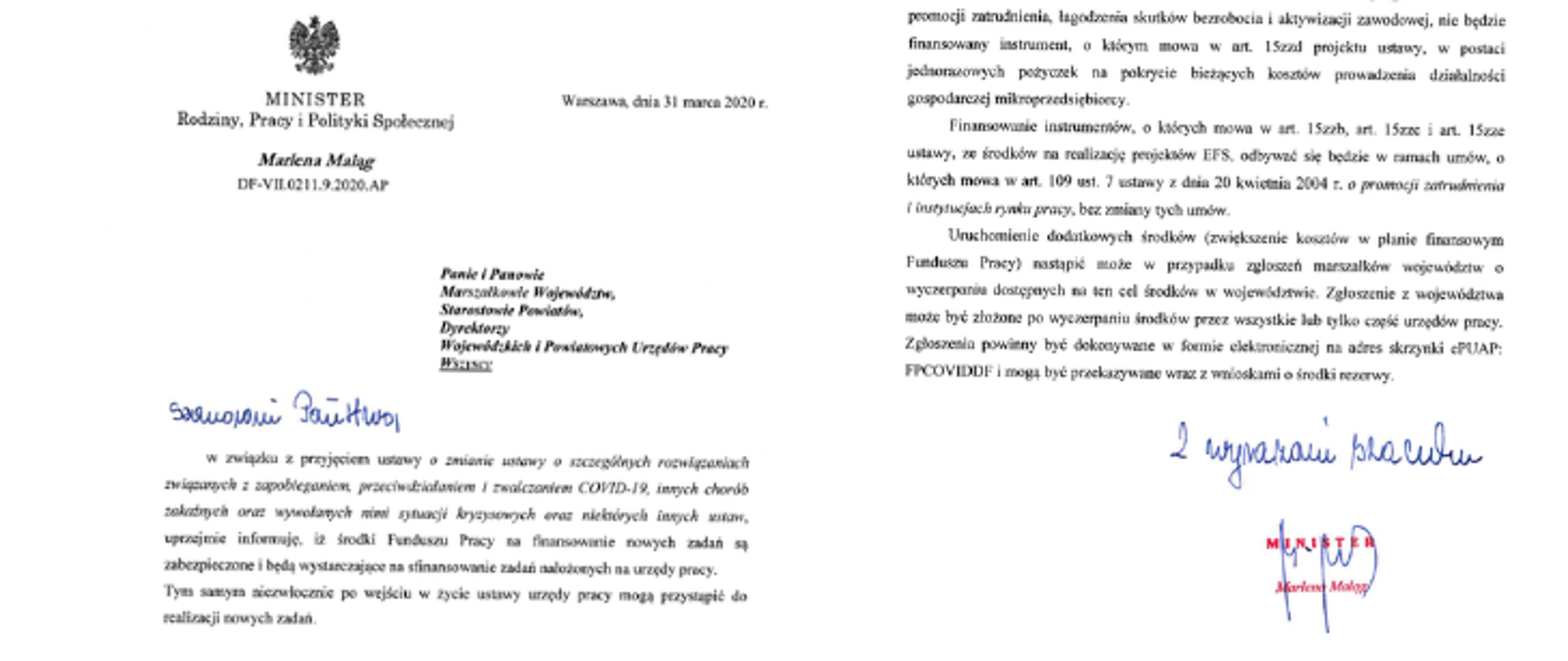 Zdjęcie fragmentu listu