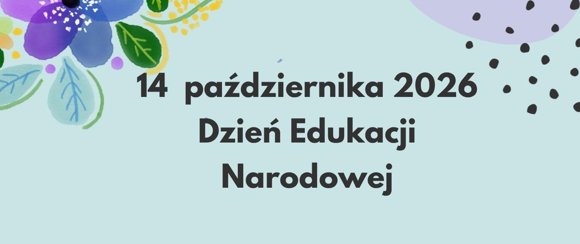 Plakat z okazji Dnia Edukacji Narodowej w dniu 14 października 2026 