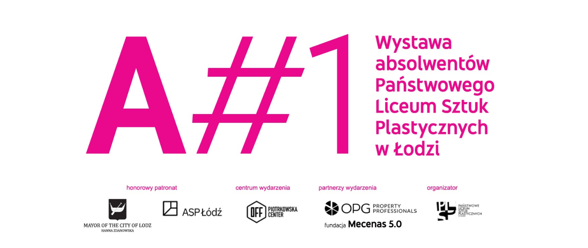 Grafika promująca wystawę absolwentów Państwowego Liceum Sztuk Plastycznych w Łodzi