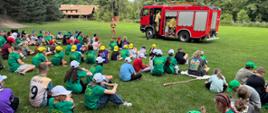 Udział strażaków z JRG PSP Nr 1 w Czarnkowie z wizytą na obozie dziecięcym w Marylinie – nauka bezpieczeństwa przez zabawę pt. „Bezpieczne Wakacje”