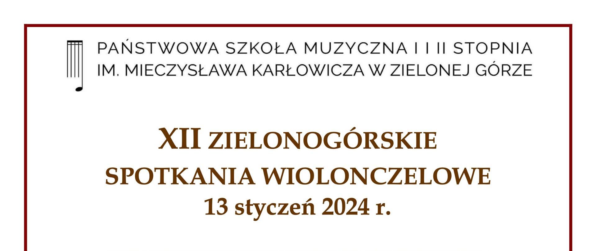 Na białym tle, u góry nazwa konkursu w środku zdjęcie z grafiką wiolonczeli