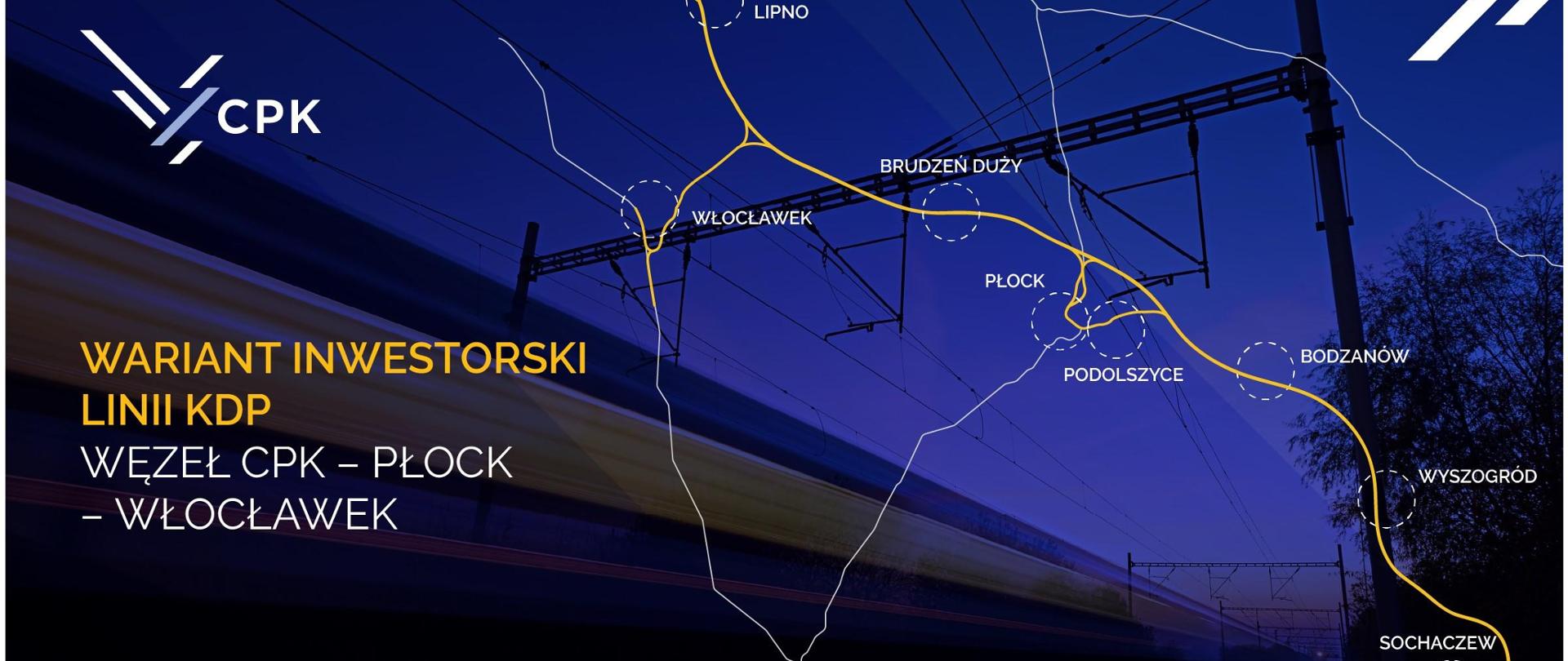Wybrano wariant inwestorski linii kolejowej CPK – Płock – Włocławek