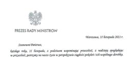 List Prezesa Rady Ministrów