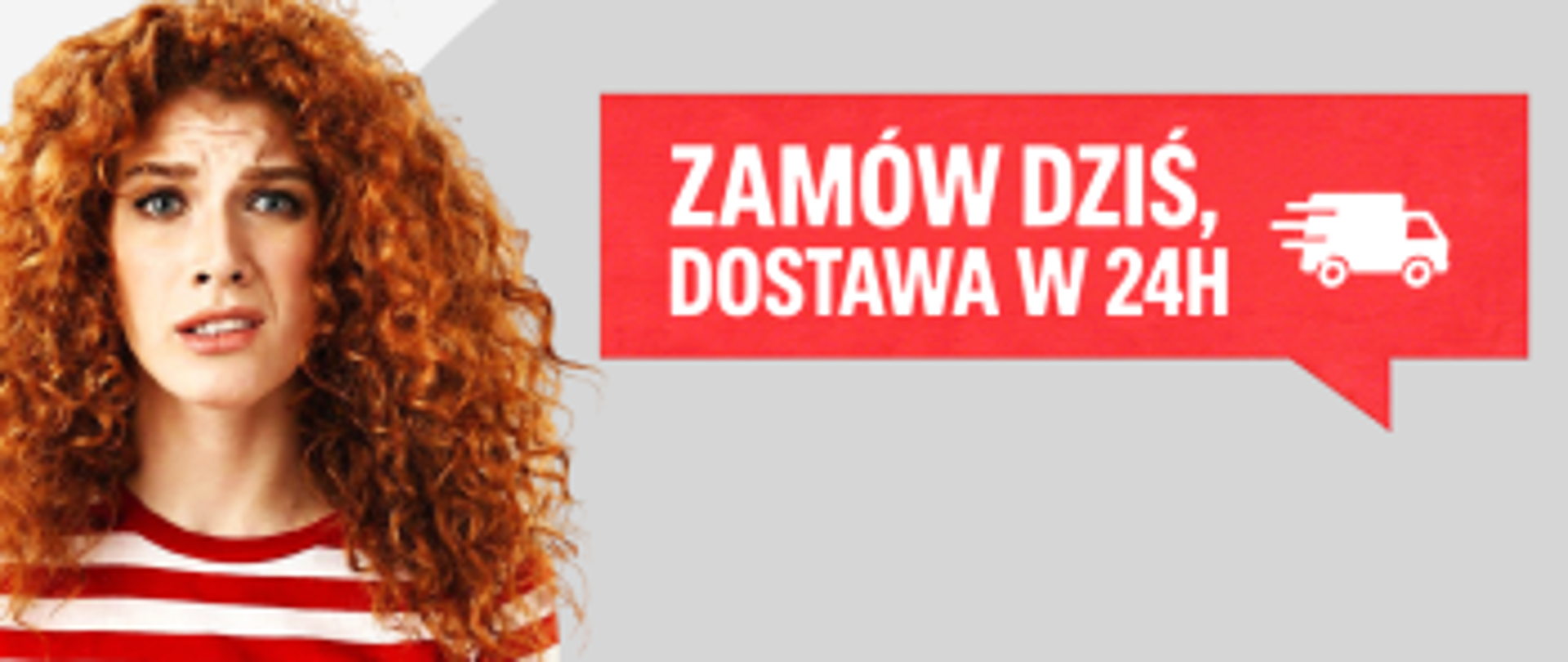 kobieta w koszulce w biało czerwone paski z zakłopotaniem na twarzy