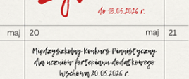 Tytuł, termin i miejsce konkursu, data zgłoszeń.