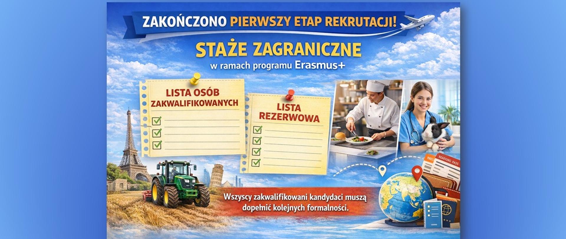 Plakat informujący o zakończeniu rekrutacji do udziału w projekcie