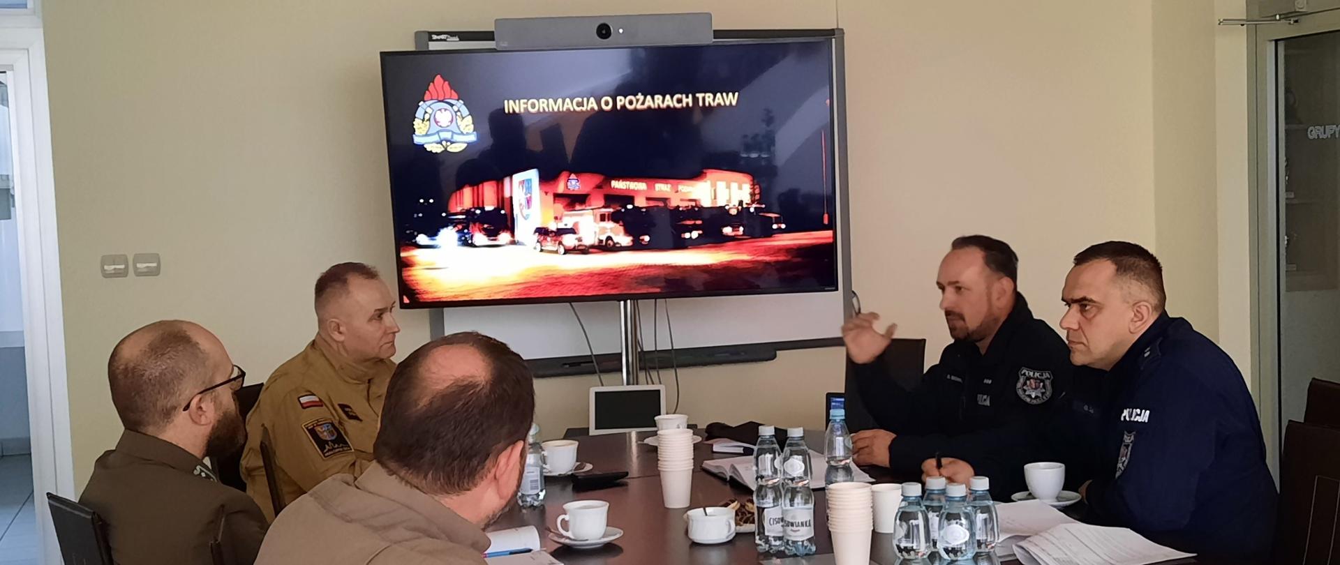 Spotkanie w KP PSP w Chrzanowie dotyczące pożarów traw