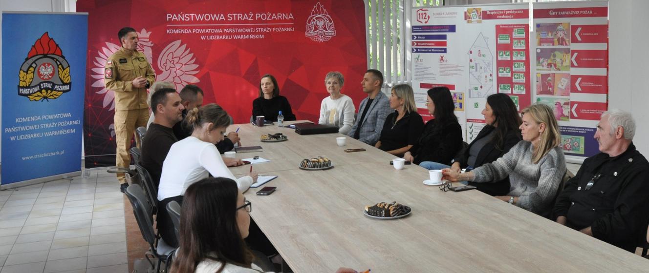 Spotkanie straży pożarnej z zarządcami budynków w Lidzbarku Warmińskim