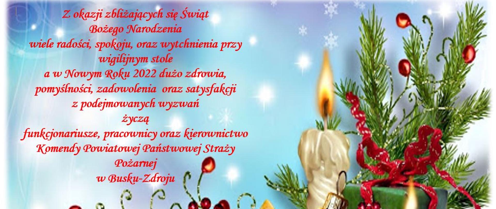 Zdjęcie przedstawia kartkę z życzeniami bożonarodzeniowymi.