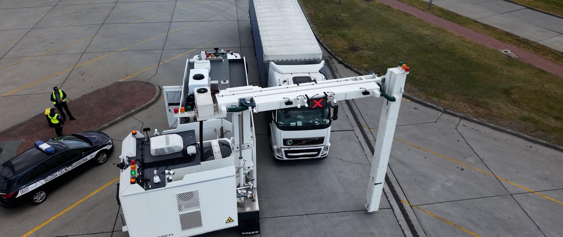 parking, mobilny punkt do sprawdzania ciężarówek