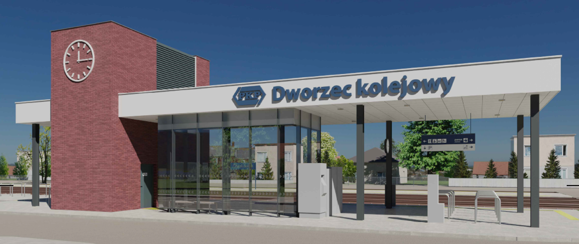 Wizualizacja dworców PKP w Gorzkowicach i Wilkoszewicach