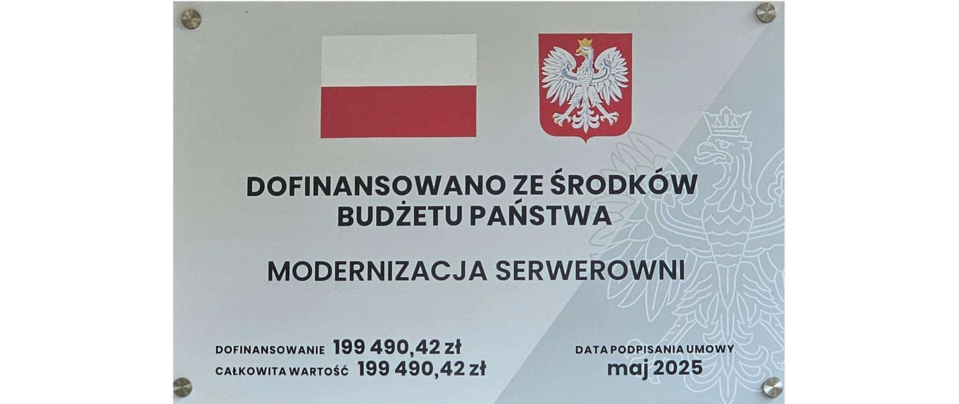 Tablica informacyjna - dofinansowanie w roku 2025