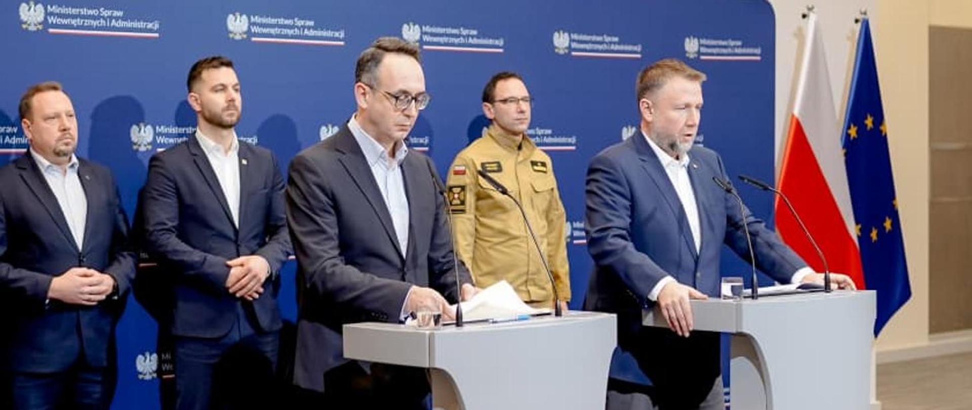 Minister Marcin Kierwiński na konferencji dot. sytuacji pogodowej