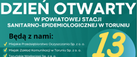 Dzień Otwarty w Powiatowej Stacji Sanitarno-Epidemiologicznej w Toruniu
Data wydarzenia:
13 czerwca (piątek)
Miejsce:
ulica Szosa Bydgoska 1, Toruń
W wydarzeniu wezmą udział:
Miejskie Przedsiębiorstwo Oczyszczania Sp. z o.o.
Miejski Zakład Komunikacji w Toruniu Sp. z o.o.
Toruńskie Wodociągi Sp. z o.o.
Straż Miejska w Toruniu
Polski Czerwony Krzyż – Oddział Rejonowy w Toruniu
Wojewódzki Ośrodek Ruchu Drogowego (WORD) w Toruniu
Wojewódzka Stacja Sanitarno-Epidemiologiczna w Bydgoszczy
Państwowy Powiatowy Inspektor Sanitarny w Golubiu-Dobrzyniu
