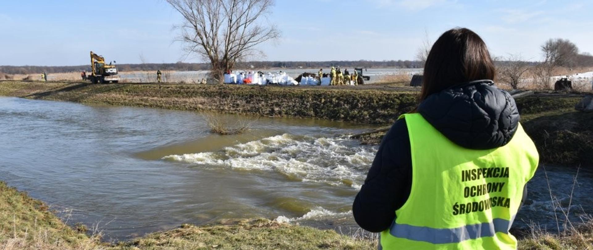 Oględziny w miejscu poniżej przerwanej grobli na stawie w m. Starzawa w dniu 06.09.2026 r. 