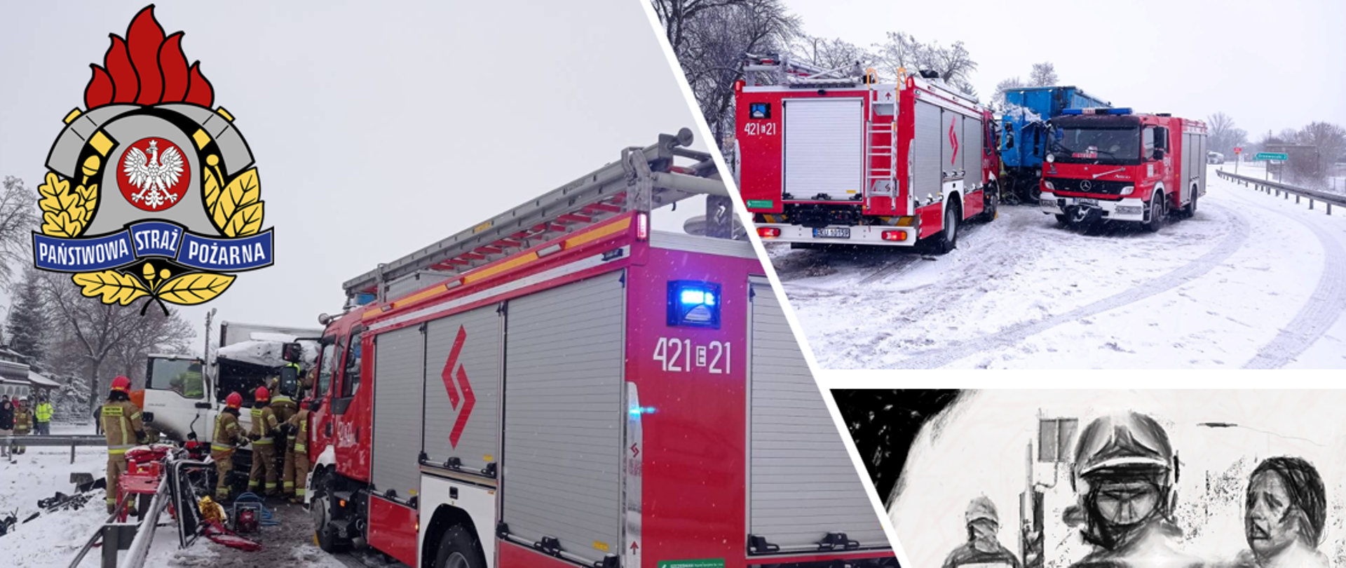 Zderzenie dwóch samochodów ciężarowych na DK 91 - grafika