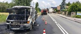 Pożar samochodu dostawczego – powiat kazimierski
