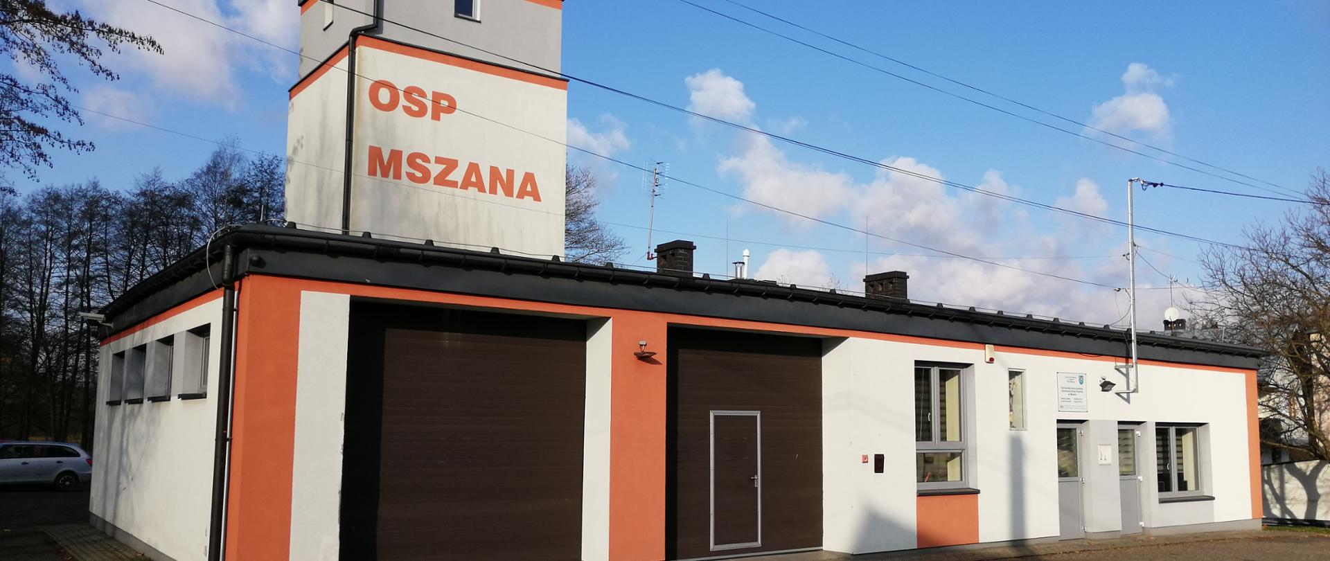 Zdjęcie prezentuje budynek jednostki OSP Mszana