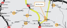 Mapa obwodnicy Kalisza w ciągu drogi krajowej nr 25.