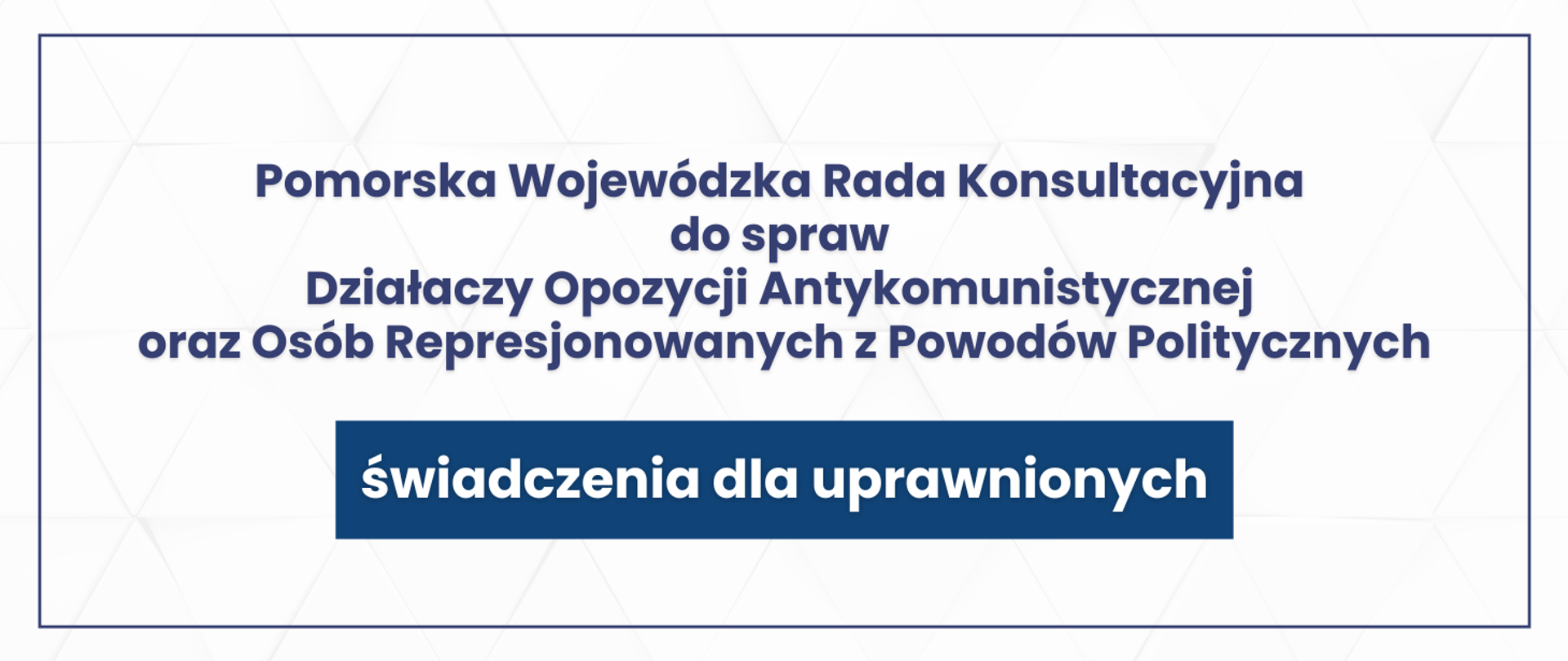 grafika biało niebieska z napisem świadczenia dla uprawnionych