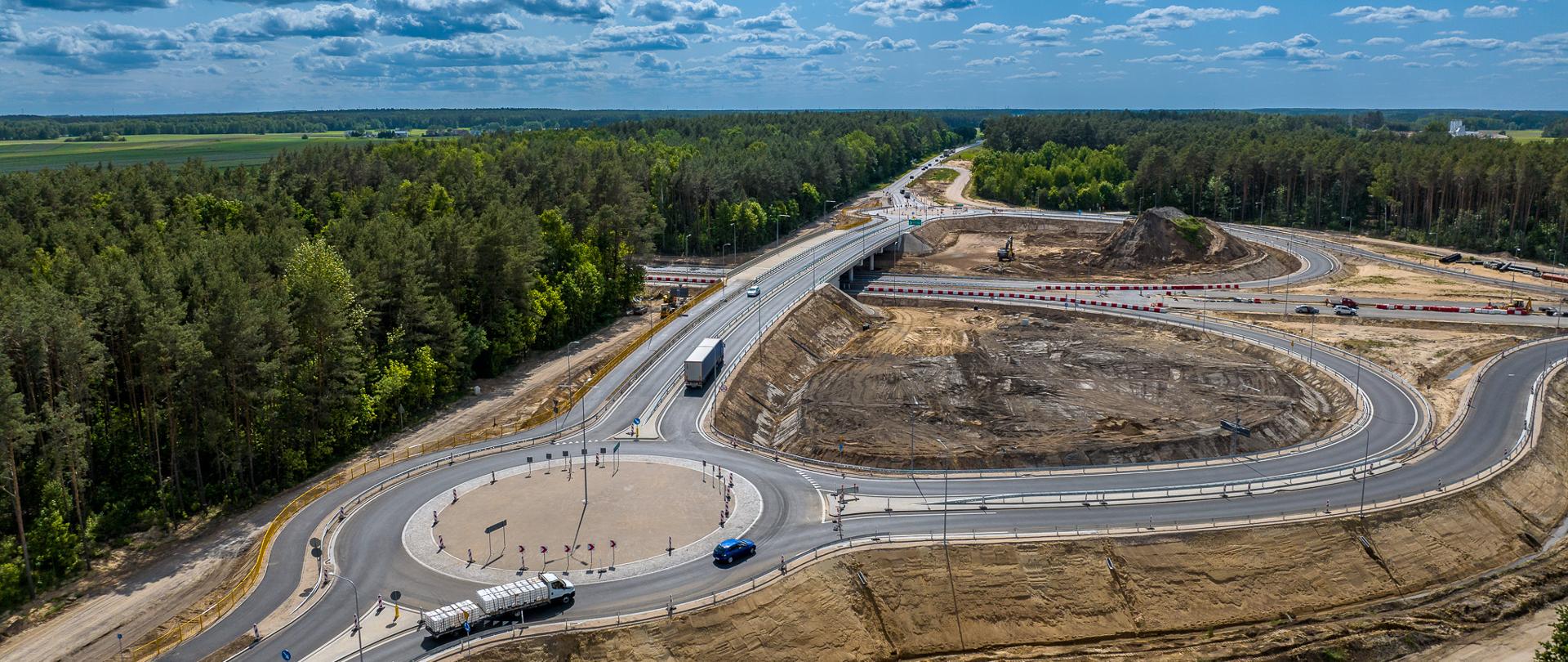 S61 węzeł Łomża Zachód został oddany do ruchu wraz z odcinkiem Łomża Południe - Łomża Zachód