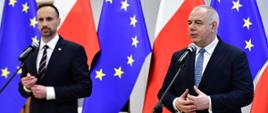 Konferencja prasowa wicepremiera J. Sasina i wiceministra J. Kowalskiego
