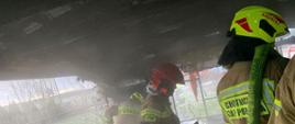 Strażacy dogaszają domek w Bąblinie