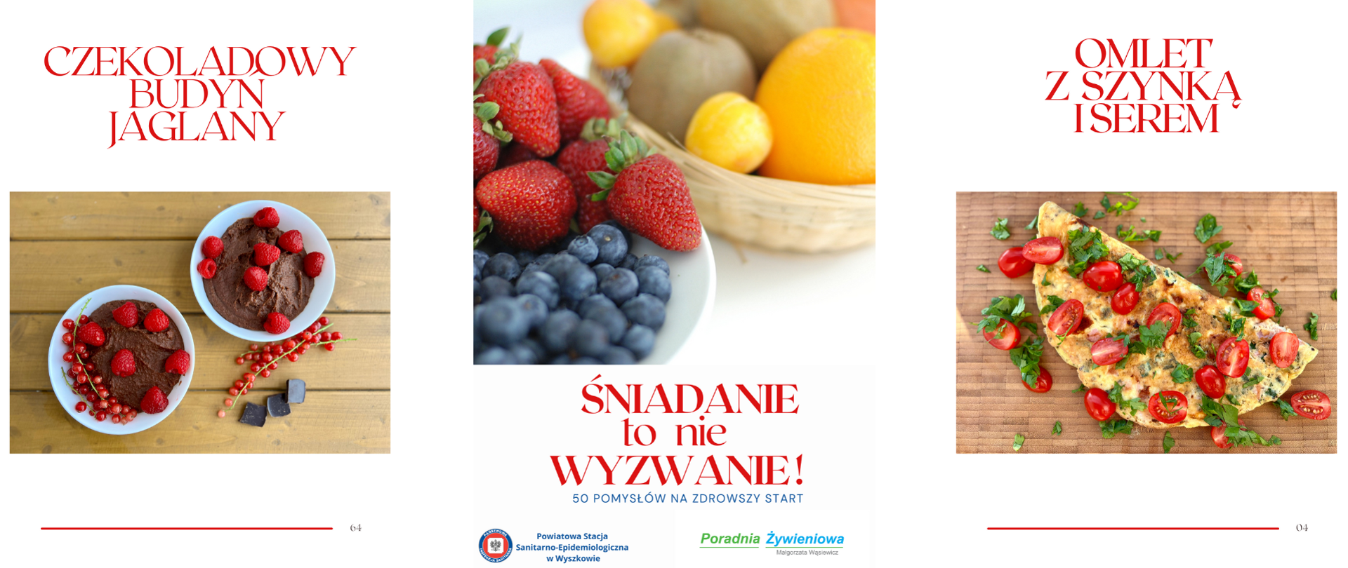 3 zdjęcia posiłków z owocami i warzywami