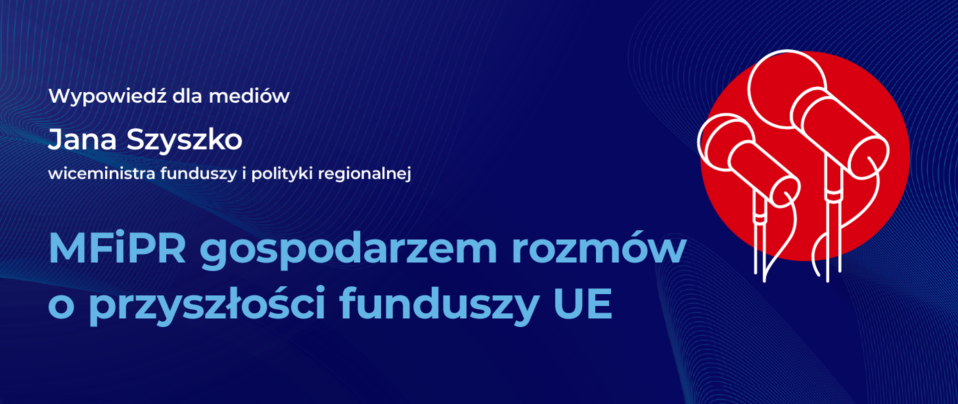 Na grafice napis: Wypowiedź dla mediów wiceministra Jana Szyszko, MFiPR gospodarzem rozmów o przyszłości funduszy UE
