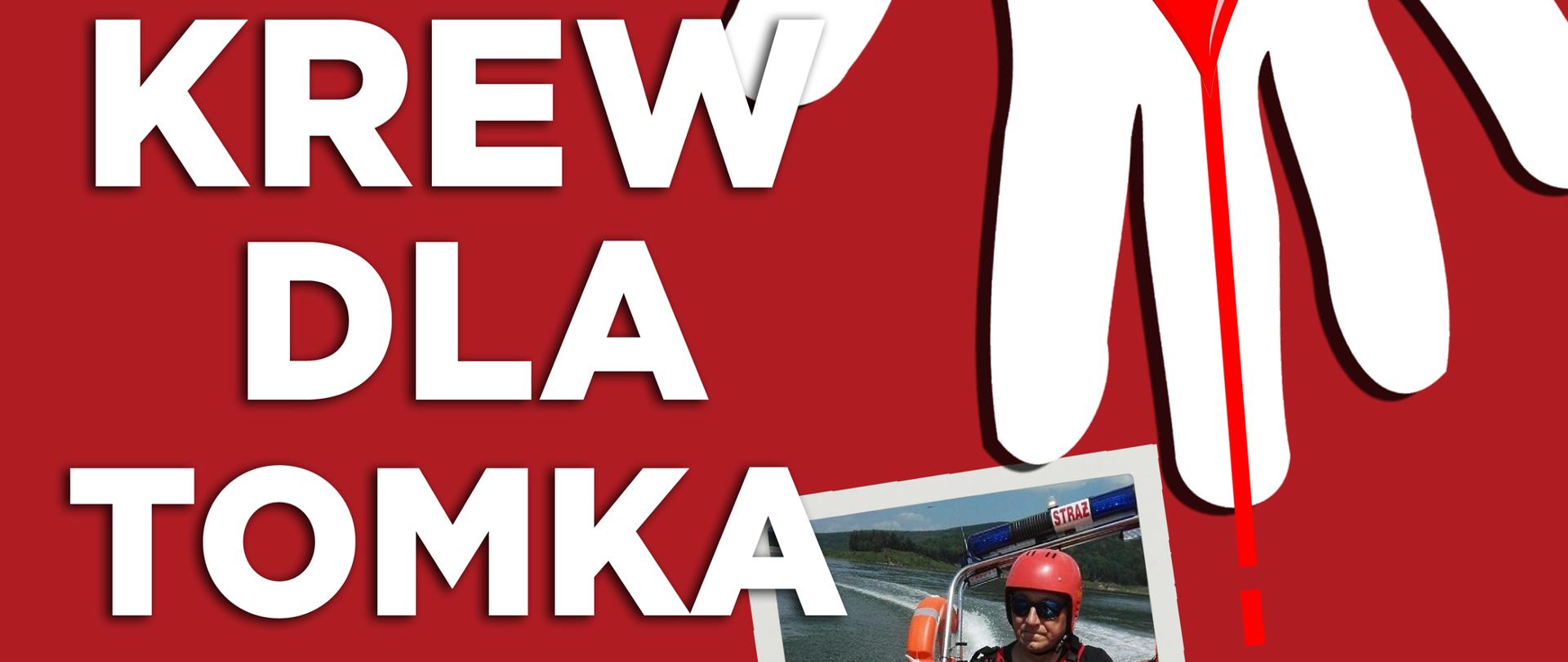 plakat przedstawiający szczegóły akcji krwiodawstwa dla strażaka z Wadowic