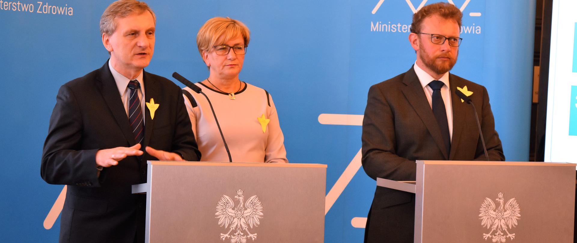 W konferencji prasowej udział wzięli minister zdrowia Łukasz Szumowski, sekretarz stanu Józefa Szczurek-Żelazko oraz podsekretarz stanu Zbigniew J. Król.
