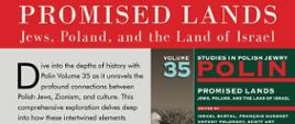  “The Promised Lands. Jews, Poland and the Land of Israel” - Webinar organized by CTH&GC