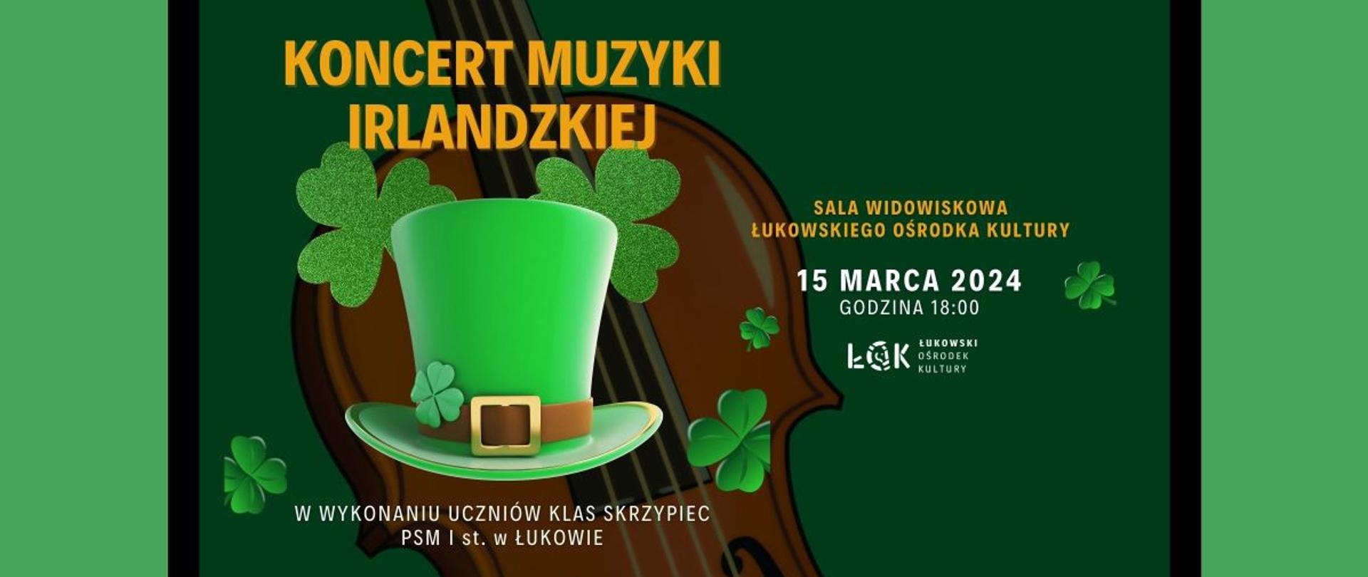 Baner koncert muzyki irlandzkiej