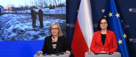 ministra Paulina Hennig-Kloska i wiceministra Anita Sowińska podczas konferencji prasowej