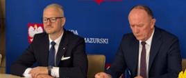 Wojewoda Warmińsko-Mazurski Radosław Król i Warmińsko - Mazurski Wojewódzki Inspektor Jakości Handlowej Artykułów Rolno-Spożywczych Ryszard Piórkowski