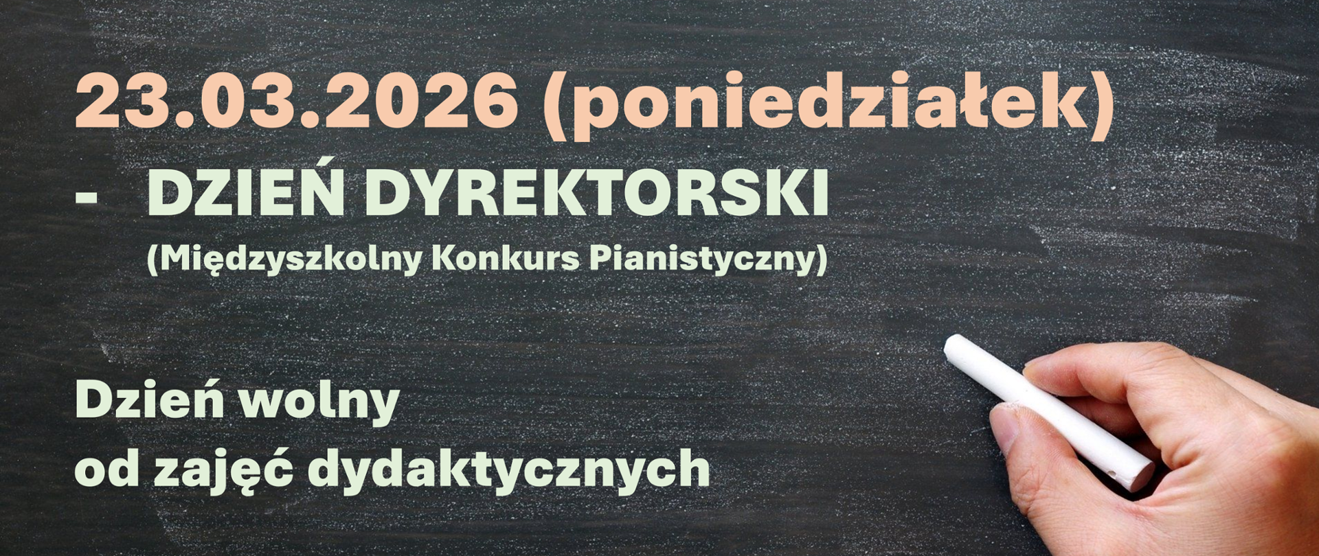 Plakat z pastelowymi literami na szarym tle.