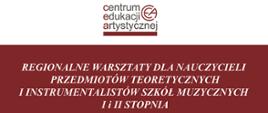 plakat na białym tle naps czerwony cea poniżej na brązowym tle informacja o warsztatach dla nauczycieli
