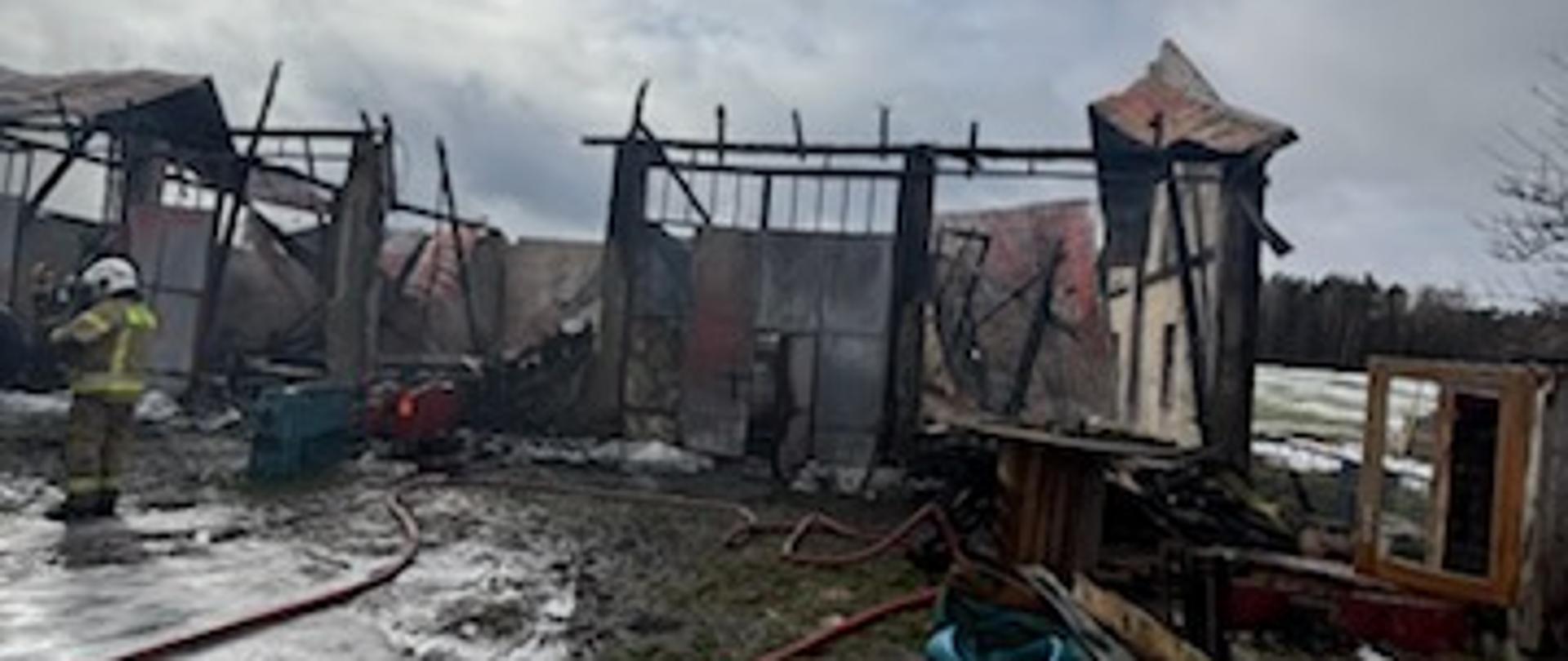 Pożar budynku gospodarczego w Dębnikach