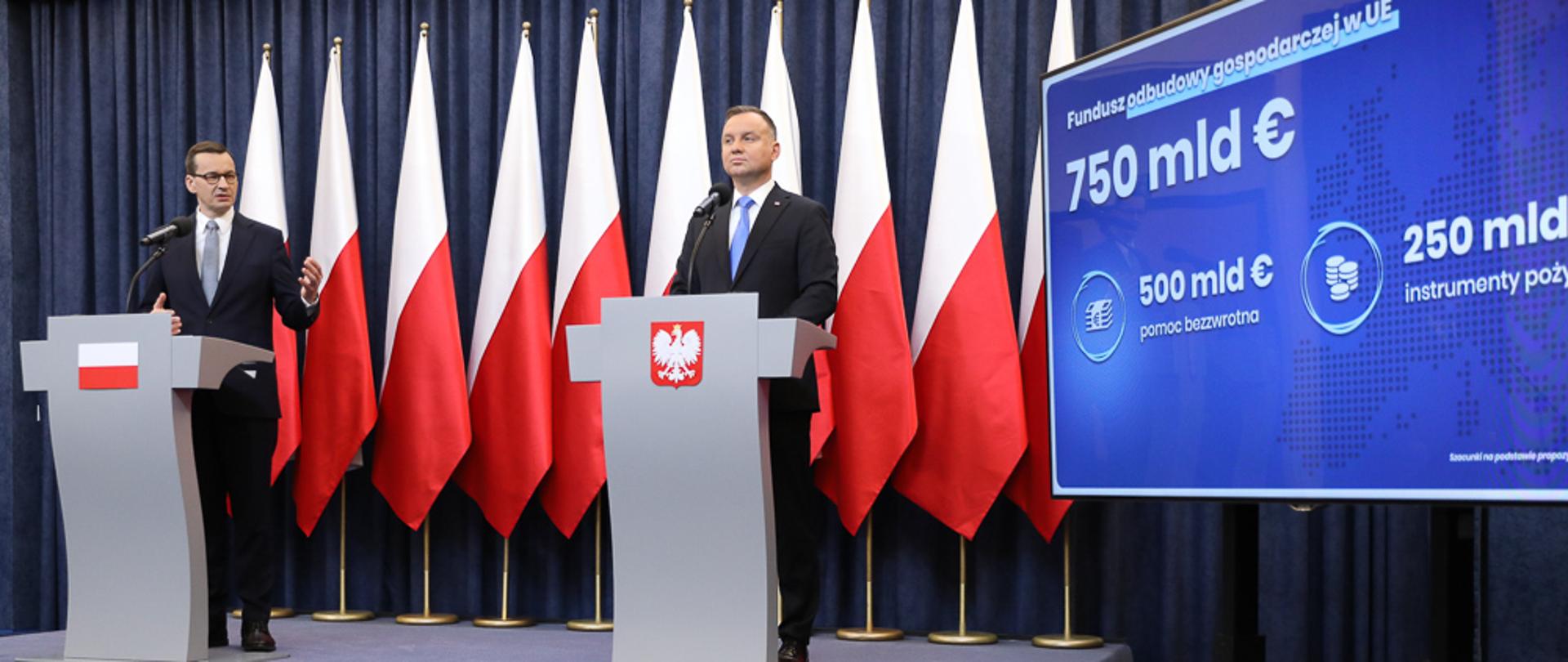 Premier Mateusz Morawiecki i prezydent Andrzej Duda.