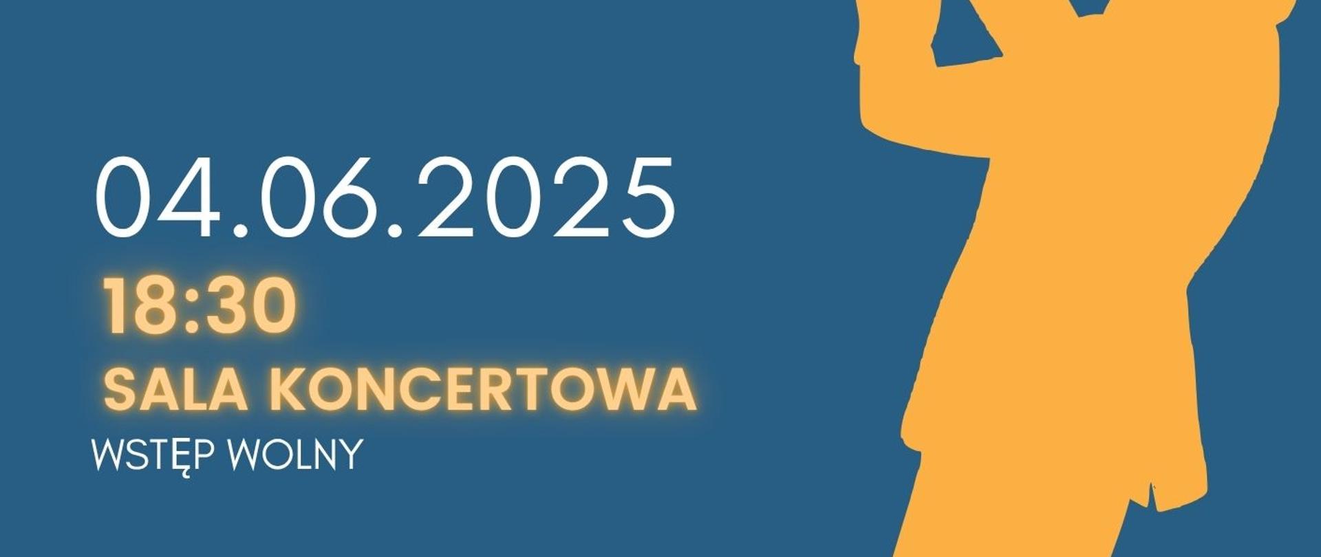 Plakat dotyczący popisu klasy trąbki mgr Joachima Paczyńskiego odbywającego się w dniu 04.06.2025 o godz. 18.30.